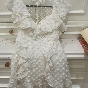 Acler white linen, organza dress.